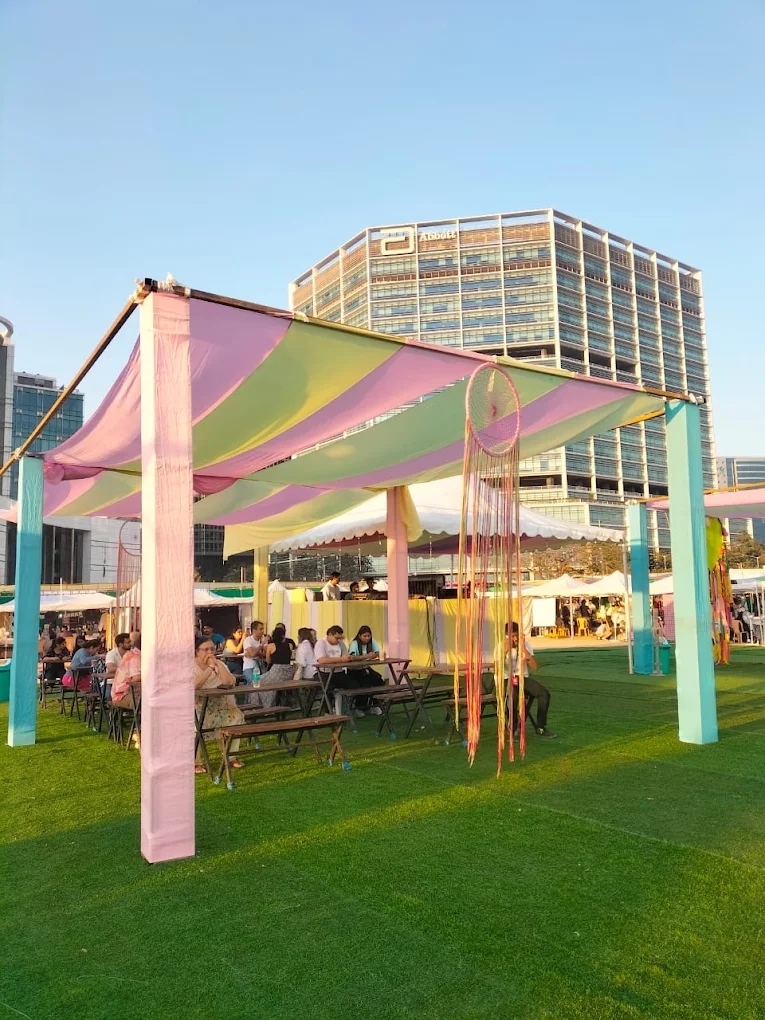 BKC Festival Lawn and Pastel Dreamcatcher Dining Canopy