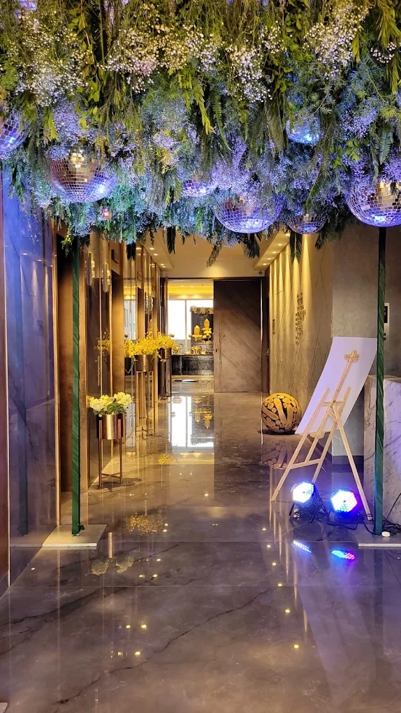 Botanical Disco Ball Canopy and Foyer Grand Entrance
